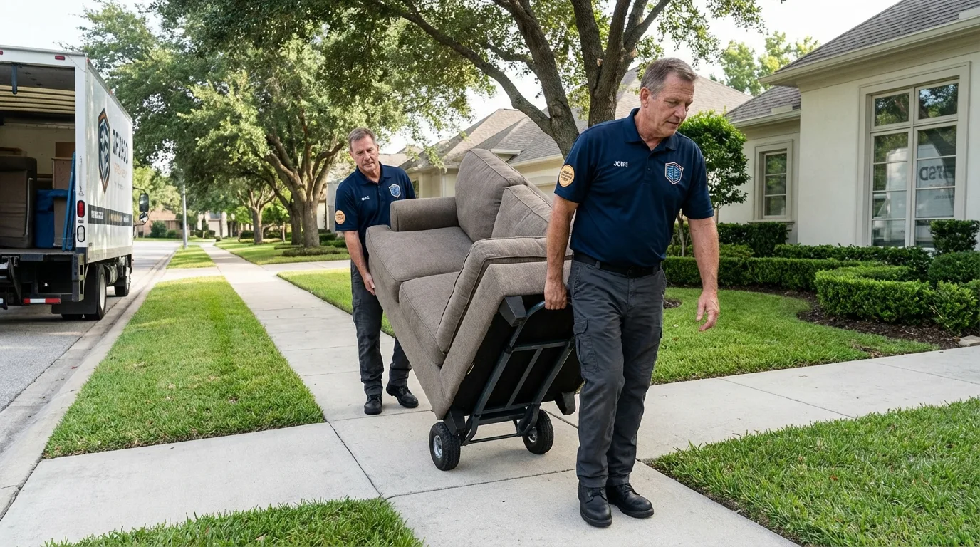 Local residential moving crew loading furniture in Jupiter, FL